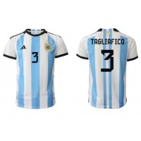Koszulka piłkarska Argentyna Nicolas Tagliafico #3 Strój Domowy MŚ 2022 tanio Krótki Rękaw